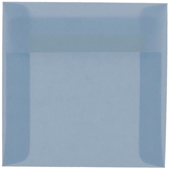 JAM Paper Square Translucent Vellum Invitation Envelopes, 6&quot; x 6&quot;, Surf Blue, 50/PK