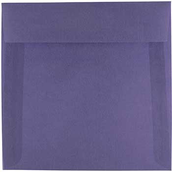 JAM Paper Square Translucent Vellum Invitation Envelopes, 6&quot; x 6&quot;, Racing Green, 25/PK