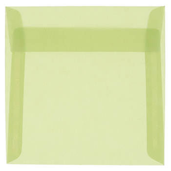 JAM Paper Translucent Vellum Envelopes, 6 1/2&quot; x 6 1/2&quot;, Leaf Green, 25/PK