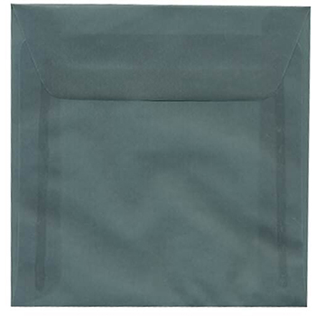 JAM Paper Translucent Vellum Envelopes, 6 1/2&quot; x 6 1/2&quot;, Ocean Blue, 250/BX