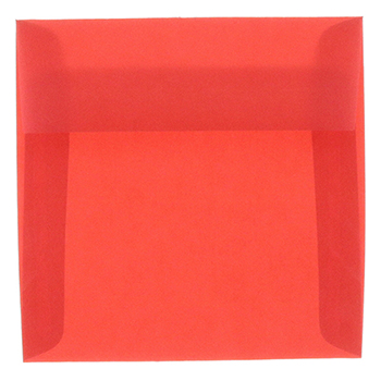JAM Paper Square Translucent Vellum Invitation Envelopes, 8 1/2&quot; x 8 1/2&quot;,  Primary Red, 50/PK