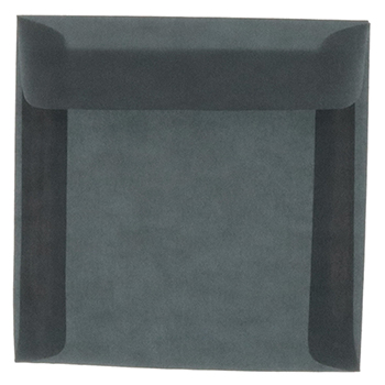 JAM Paper Square Translucent Vellum Invitation Envelopes, 8 1/2&quot; x 8 1/2&quot;, Charcoal Grey, 25/PK