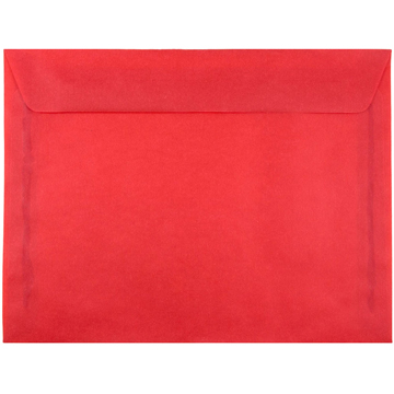 JAM Paper Booklet Translucent Vellum Envelopes, 9&quot; x 12&quot;, Primary Red, 25 Envelopes