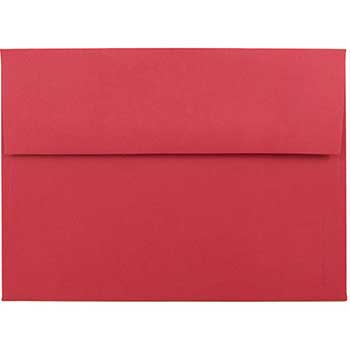JAM Paper A7 Invitation Envelopes, 5 1/4&quot; x 7 1/4&quot;, Red Recycled, 50/PK