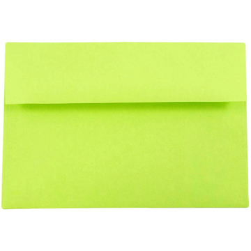 JAM Paper A8 Colored Invitation Envelopes, 5 1/2&quot; x 8 1/8&quot;, Ultra Lime Green, 50/PK