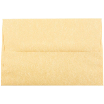 JAM Paper A8 Parchment Invitation Envelopes, 5 1/2&quot; x 8 1/8&quot;, Antique Gold Recycled, 250/BX