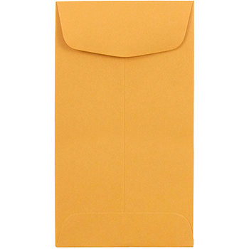 JAM Paper #6 Coin Business Recycled Envelopes, 3 3/8&quot; x 6&quot;, Brown Kraft, 100/Pack