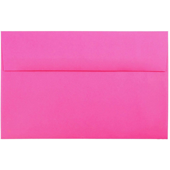 JAM Paper A10 Colored Invitation Envelopes, 6&quot; x 9 1/2&quot;, Ultra Fuchsia Pink, 250/PK