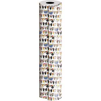 JAM Paper Wrapping Paper, Everyday, 1666 sq. ft., Kitty Cats