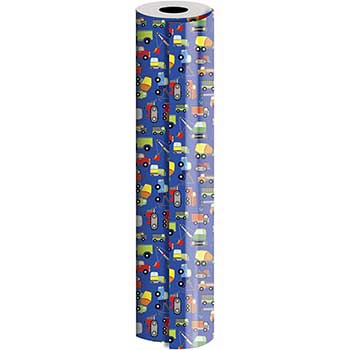 JAM Paper Wrapping Paper, Everyday, 1666 sq. ft., Trucks