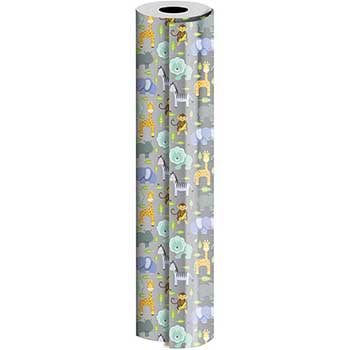 JAM Paper Wrapping Paper, Everyday, 1666 sq. ft., Zoo