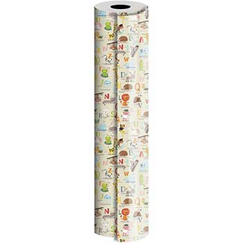 JAM Paper Wrapping Paper, Everyday, 1042 1/2 sq. ft., Alphabet Animals
