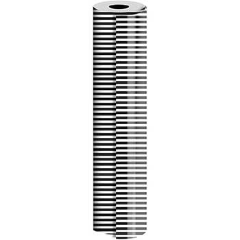 JAM Paper Wrapping Paper, Everyday, 416 sq. ft., Black White Stripe