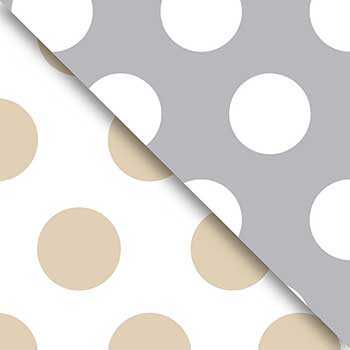 JAM Paper Wrapping Paper, Everyday, Double-Sided, 416 sq. ft., Gold &amp; Silver Dot