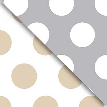 JAM Paper Wrapping Paper, Everyday, Double-Sided, 1666 sq. ft., Gold &amp; Silver Dot