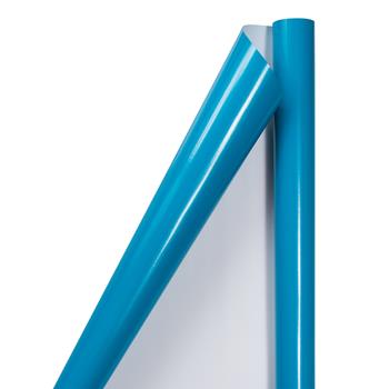 JAM Paper Glossy Solid Color Wrapping Paper, Bright Blue, 25 sq. ft. Roll