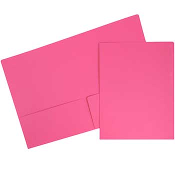 JAM Paper Premium Matte Cardstock Twin Pocket Folders, Magenta Pink, 6/PK