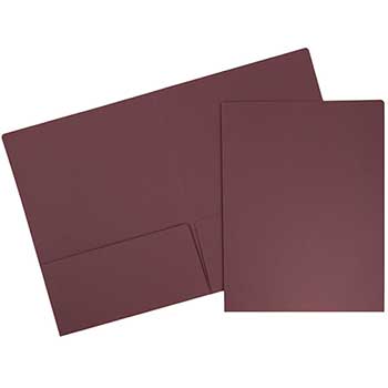 JAM Paper 2 Pocket Matte Cardstock Business Presentation Folder, Burgundy, 6/PK