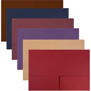 JAM Paper Premium Matte Cardstock Twin Pocket Folders, Assorted Dark Colors, 6/PK