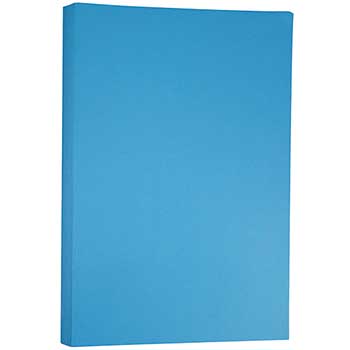 JAM Paper Ledger Cardstock, 65 lb, 11&quot; x 17&quot;, Blue, 50 Sheets/Pack