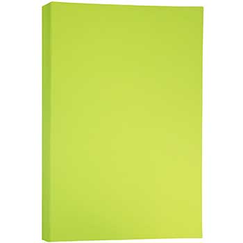 JAM Paper Cardstock, 65 lb, 11&quot; x 17&quot;, Lime Green, 50 Sheets/Pack
