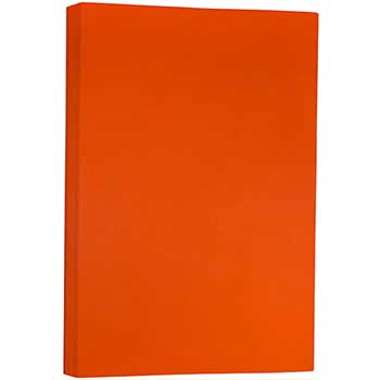 JAM Paper Ledger Cardstock, 65 lb, 11&quot; x 17&quot;, Orange, 50 Sheets/Pack