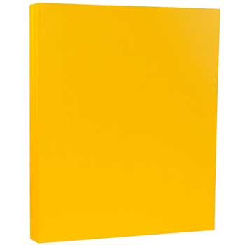 JAM Paper Colored Paper, 28 lb, 8.5&quot; x 11&quot;, Sunflower Yellow, 50 Sheets/Pack, 10 Packs/Ream