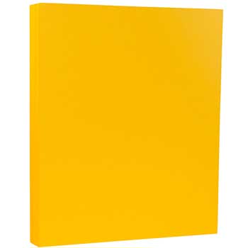 JAM Paper Cardstock, 80 lb, 8.5&quot; x 11&quot;, Sunflower Yellow, 250 Sheets/Ream