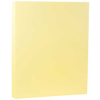 JAM Paper Colored Paper, 28 lb, 8.5&quot; x 11&quot;, Light Yellow, 50 Sheets/Pack, 10 Packs/Ream