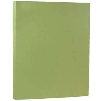 JAM Paper Colored Paper, 28 lb, 8.5&quot; x 11&quot;, Olive, 50 Sheets/Pack, 10 Packs/Ream