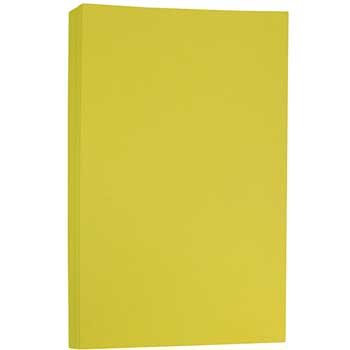 JAM Paper Colored Paper, 28 lb, 8.5&quot; x 14&quot;, Chartreuse, 50 Sheets/Pack