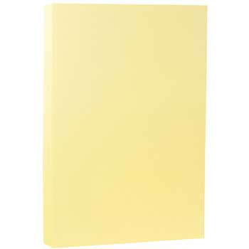 JAM Paper Cardstock, 80 lb, 8.5&quot; x 14&quot;, Light Yellow, 250 Sheets/Ream
