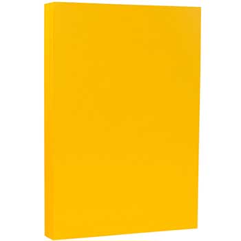 JAM Paper Cardstock, 80 lb, 8.5&quot; x 14&quot;, Sunflower Yellow, 250 Sheets/Ream
