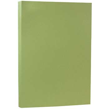 JAM Paper Cardstock, 80 lb, 8.5&quot; x 14&quot;, Olive, 250 Sheets/Ream