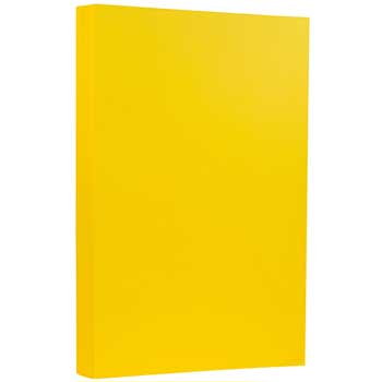 JAM Paper Cardstock, 65 lb, 8.5&quot; x 14&quot;, Brite Hue Yellow, 250 Sheets/Ream