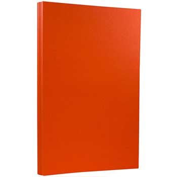 JAM Paper Cardstock, 65 lb, 8.5&quot; x 14&quot;, Brite Hue Orange, 250 Sheets/Ream