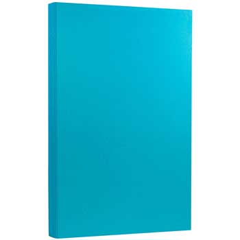JAM Paper Cardstock, 65 lb, 8.5&quot; x 14&quot;, Brite Hue Blue, 250 Sheets/Ream