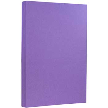 JAM Paper Cardstock, 65 lb, 8.5&quot; x 14&quot;, Brite Hue Violet Purple, 250 Sheets/Ream
