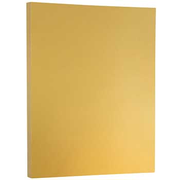 JAM Paper Foil Paper, 2-Sided, 24 lb,  8.5&quot; x 11&quot;, Gold, 500 Sheets/Ream