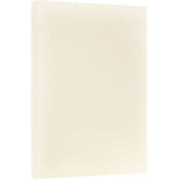 JAM Paper Vellum Bristol Cardstock, 67 lb, 11&quot; x 17&quot;, Creme, 50 Sheets/Pack