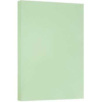 JAM Paper Vellum Bristol Cardstock, 67 lb, 11&quot; x 17&quot;, Green, 50 Sheets/Pack