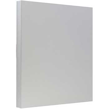 JAM Paper Vellum Bristol Cardstock, 110 lb, 8.5&quot; x 11&quot;, Grey, 50 Sheets/Pack