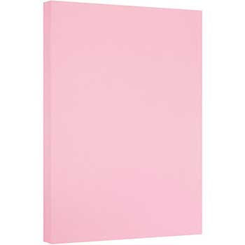 JAM Paper Vellum Bristol Cardstock, 67 lb, 11&quot; x 17&quot;, Pink, 50 Sheets/Pack