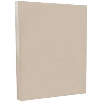 JAM Paper Vellum Bristol Cardstock, 67 lb, 8.5&quot; x 11&quot;, Grey, 250 Sheets/Ream