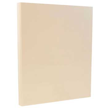 JAM Paper Vellum Bristol Index Cardstock, 110 lb, 8.5&quot; x 11&quot;, Ivory, 250 Sheets/Ream