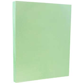 JAM Paper Vellum Bristol Index Cardstock, 110 lb, 8.5&quot; x 11&quot;, Green, 250 Sheets/Ream