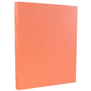 JAM Paper Vellum Bristol Index Cardstock, 110 lb, 8.5&quot; x 11&quot;, Salmon, 250 Sheets/Ream
