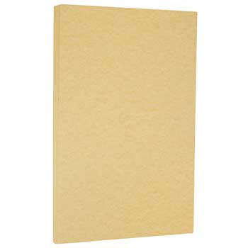 JAM Paper Parchment Cardstock, 65 lb, 8.5&quot; x 14&quot;, Antique Gold, 250 Sheets/Ream