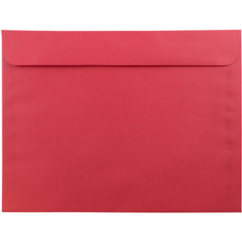 JAM Paper Recycled Booklet Envelope, 9&quot; x 12&quot; Brite Hue Red, 25/PK