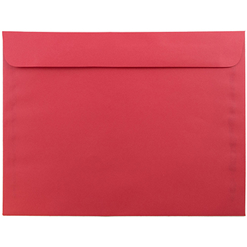 JAM Paper Booklet Recycled Envelopes, 9&quot; x 12&quot;, Red Recycled, 500/BX